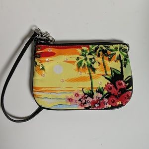 Mini Purse Palm Trees Sequin Accents NWOT